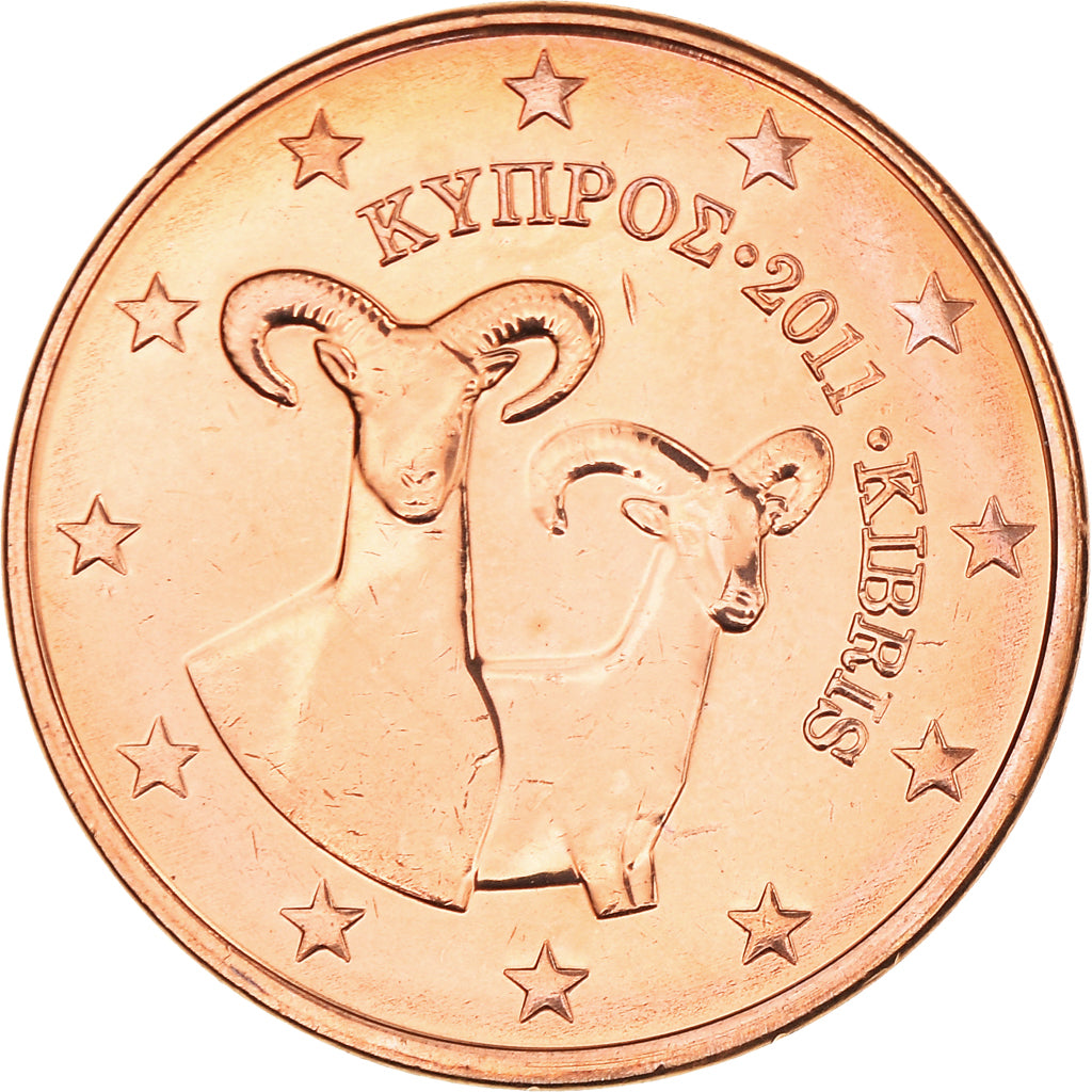 Cypr, 5 Euro Cent, 2011, MS(64), Miedź platerowana stalą, KM:80