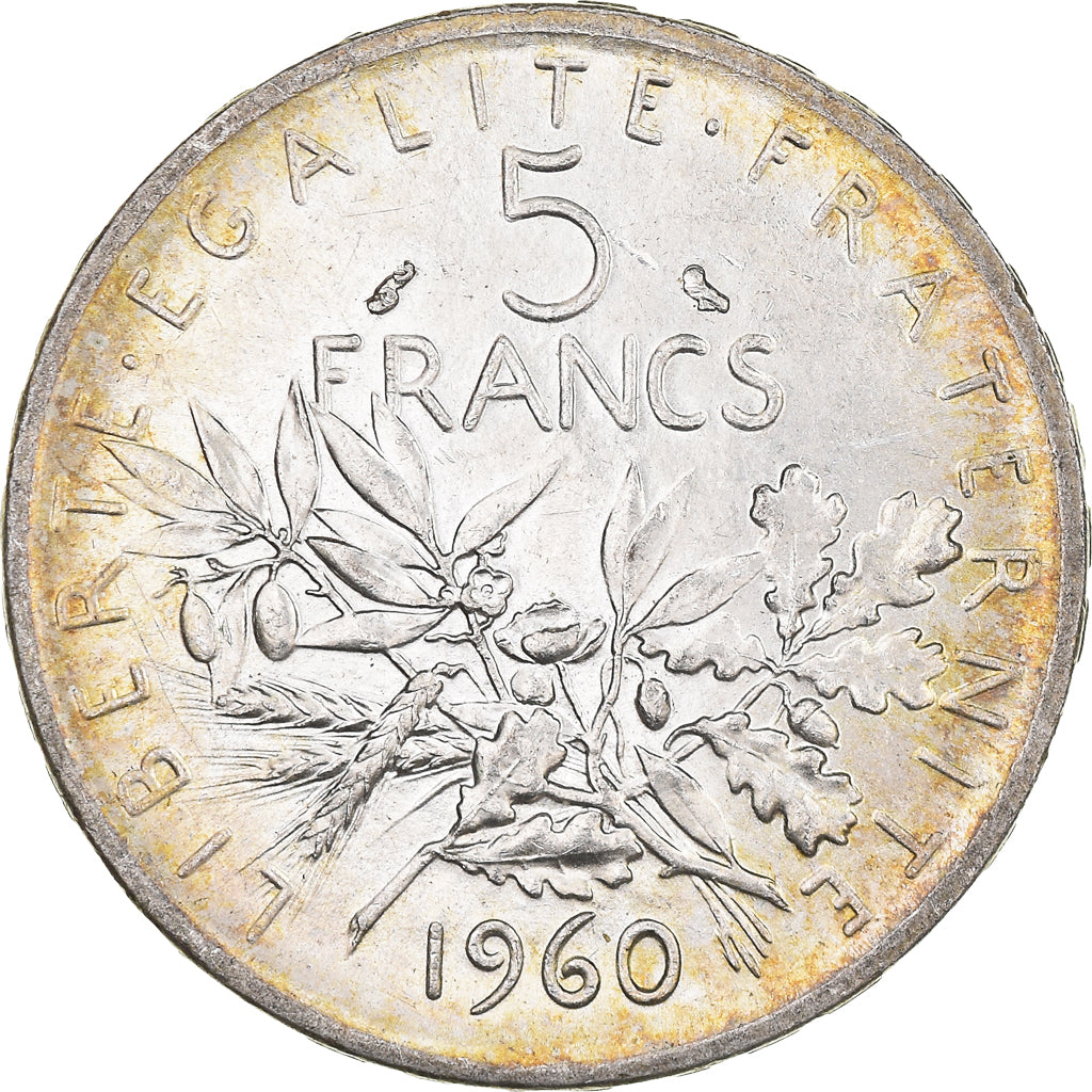 Coin, France, Semeuse, 5 Francs, 1960, MS(63), Silver, KM:926, Gadoury:770