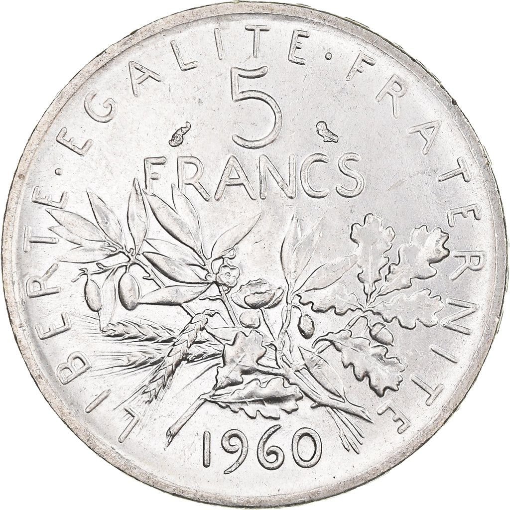 Monnaie, France, Semeuse, 5 Francs, 1960, SPL, Argent, Gadoury:770, KM:926