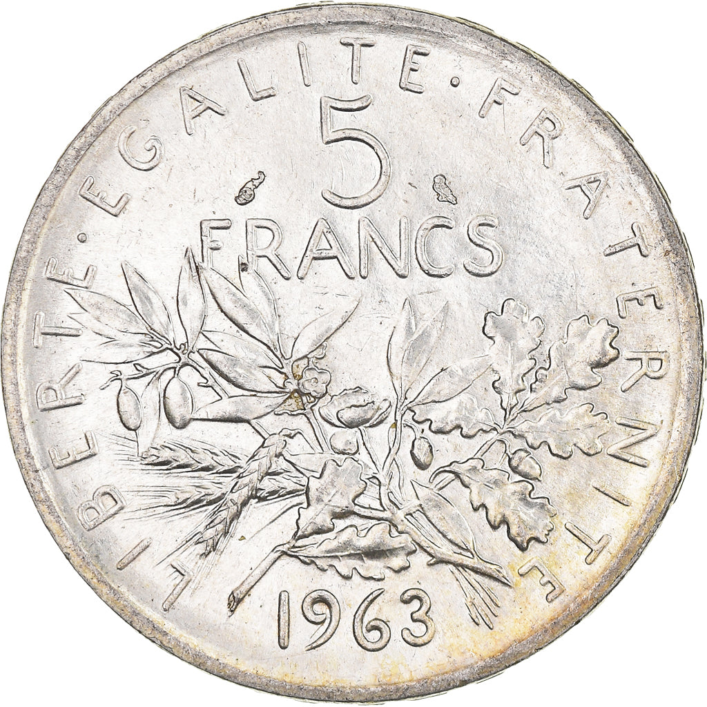 Coin, France, Semeuse, 5 Francs, 1963, Paris, MS(63), Silver, KM:926