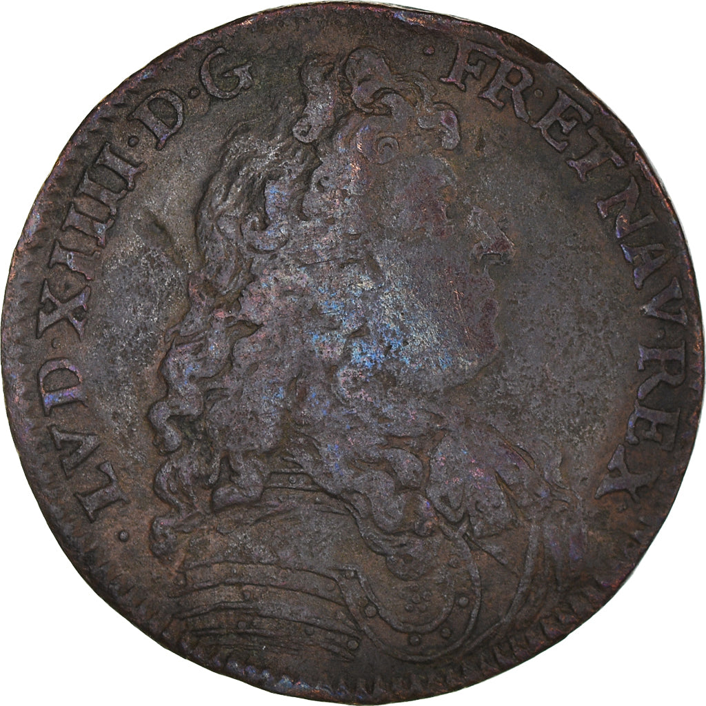 Francia, Token, Royal, Louis XIV, Trésor Royal, History, 1679, BC, Cobre