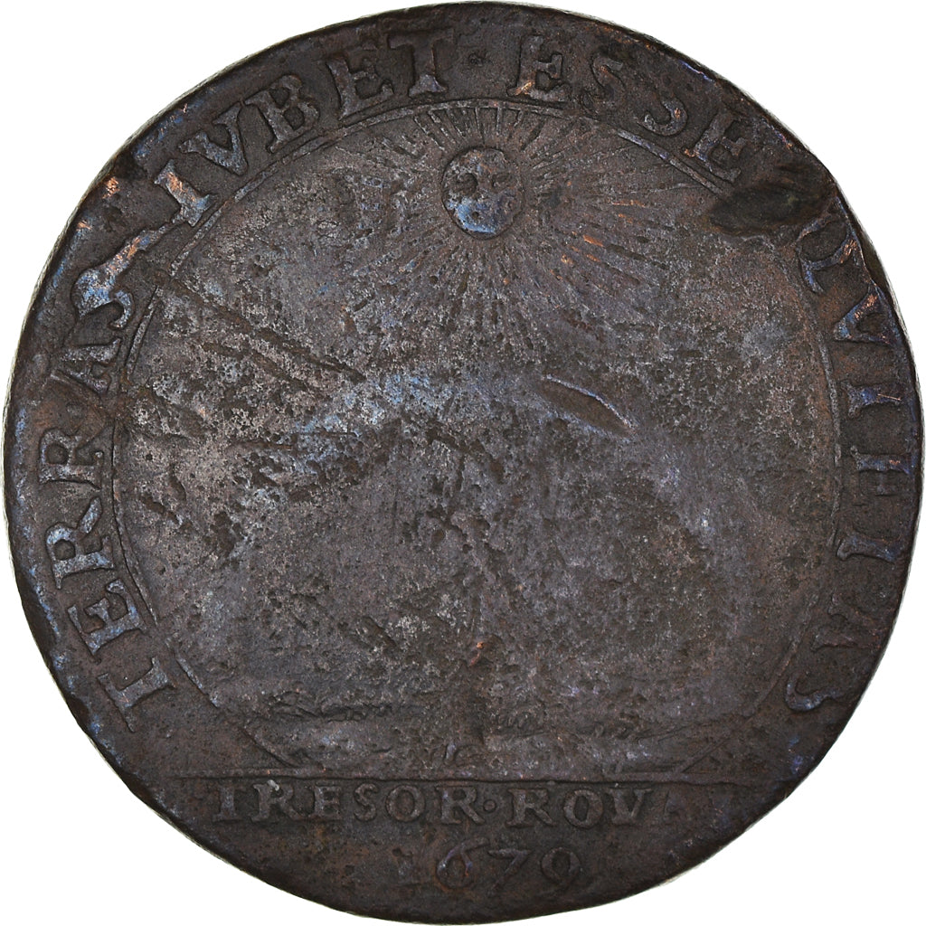 Francia, Token, Royal, Louis XIV, Trésor Royal, History, 1679, BC, Cobre