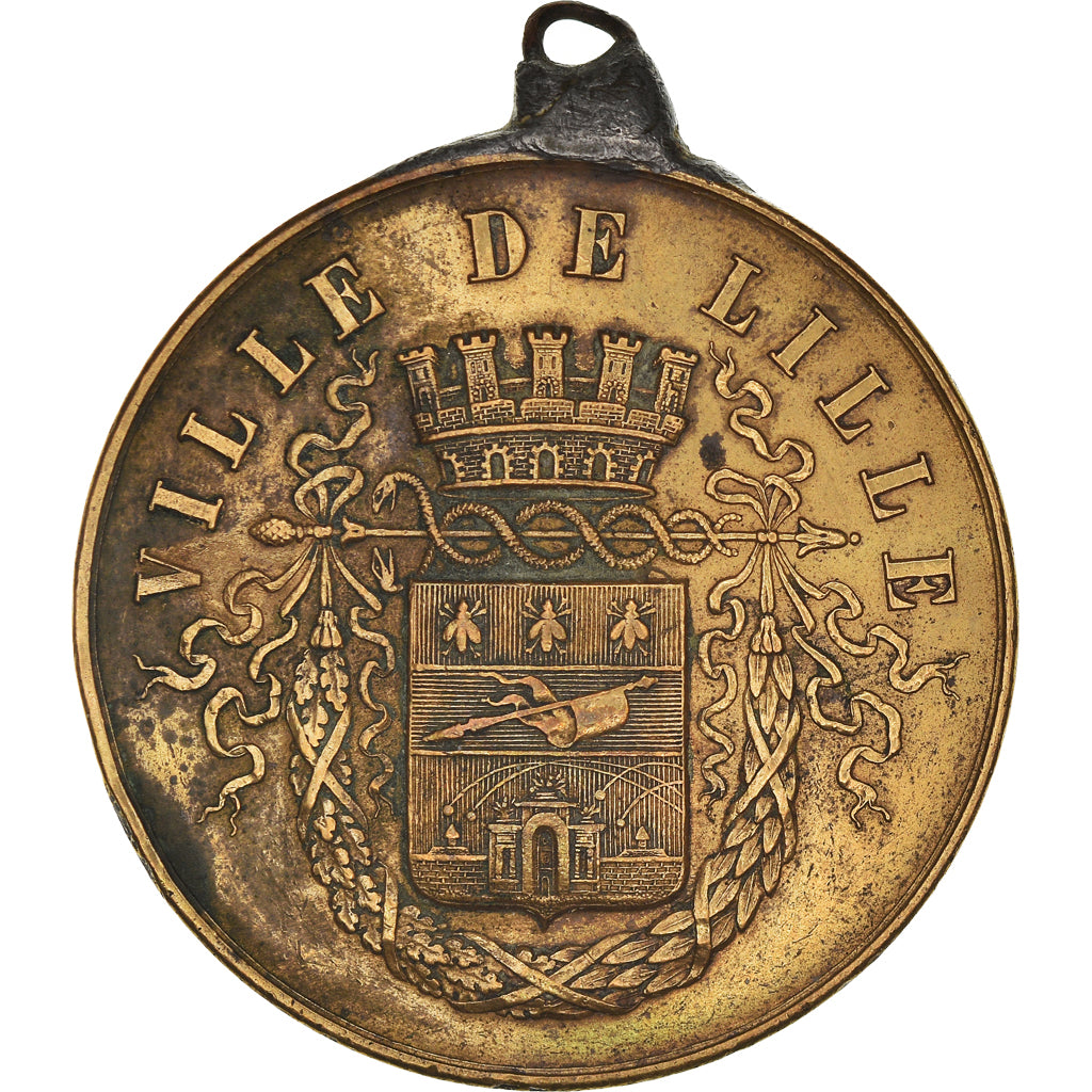 Frankreich, Medaille, Ville de Lille, Geography, SS, Bronze