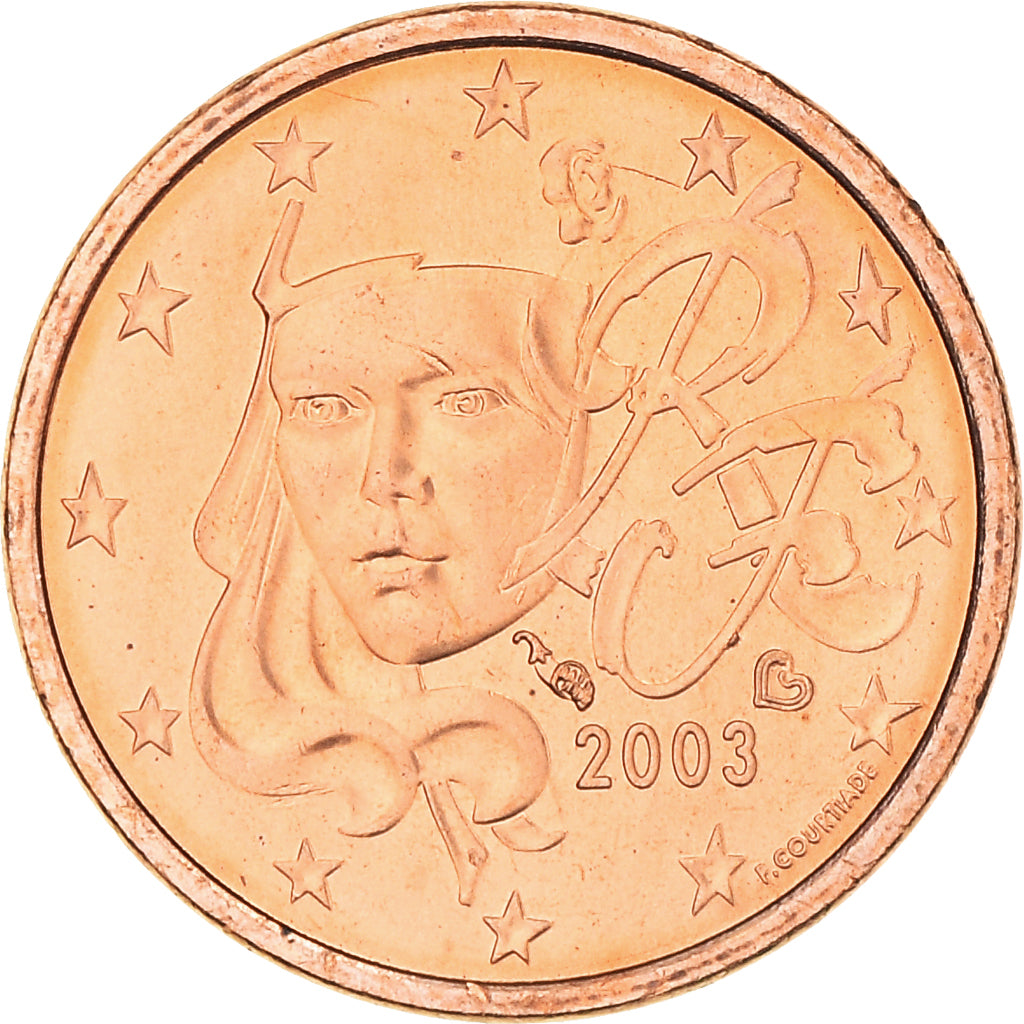 Francia, Euro Cent, 2003, Cobre chapado en acero, FDC, KM:207