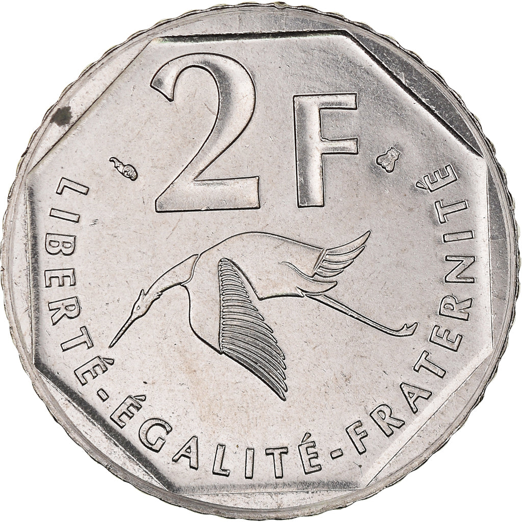 Moeda, França, Guynemer, 2 Francs, 1997, MS(64), Níquel, KM:1187, Gadoury:550