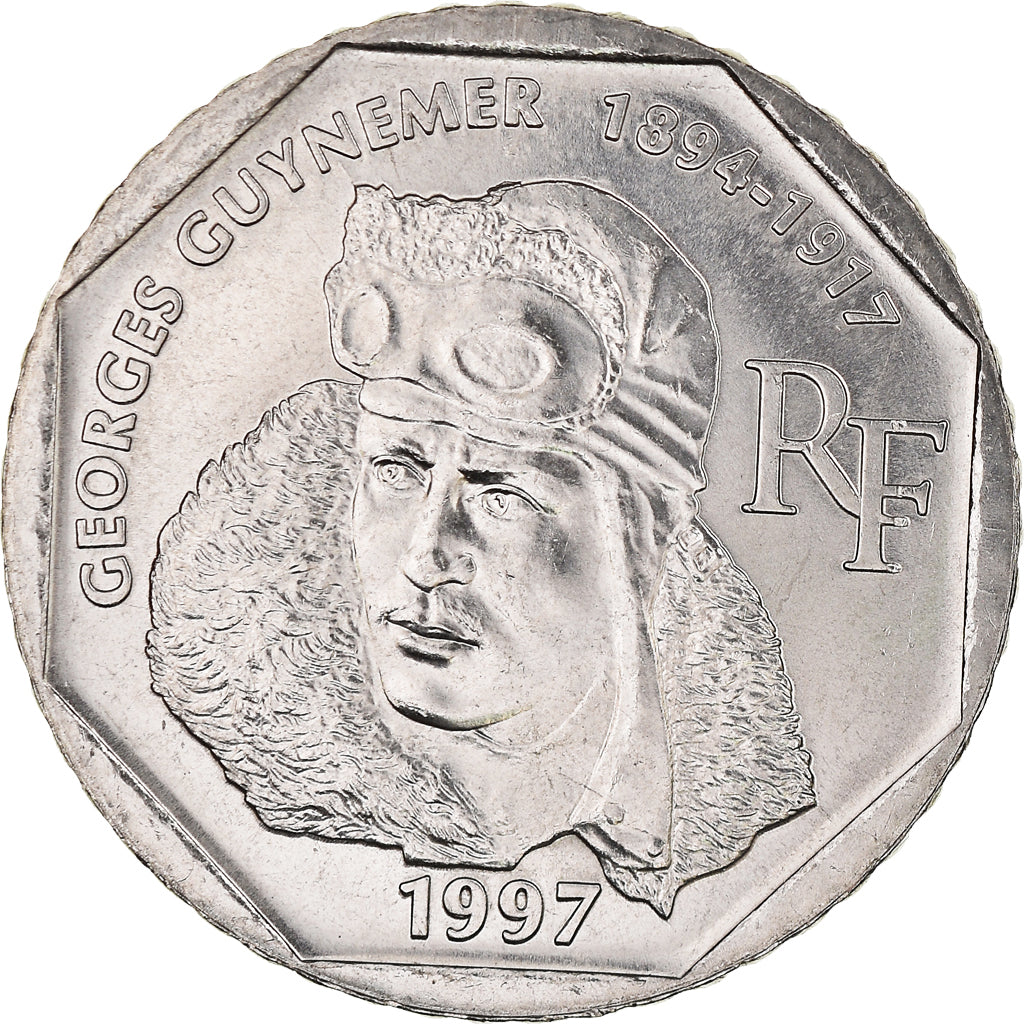 Coin, France, Guynemer, 2 Francs, 1997, Paris, FDC, MS(65-70), Nickel, KM:1187