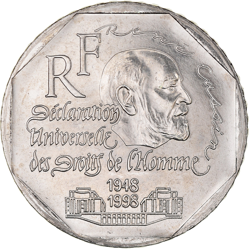 Moneda, Francia, René Cassin, 2 Francs, 1998, SC, Níquel, KM:1213, Gadoury:551