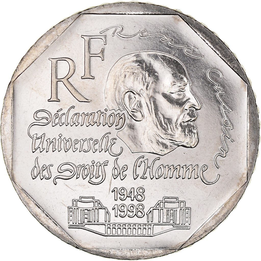 Moneta, Francia, René Cassin, 2 Francs, 1998, FDC, Nichel, KM:1213, Gadoury:551