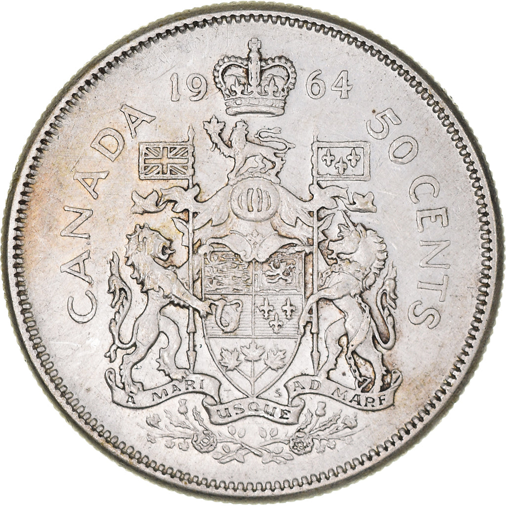 Coin, Canada, Elizabeth II, 50 Cents, 1964, Royal Canadian Mint, Ottawa