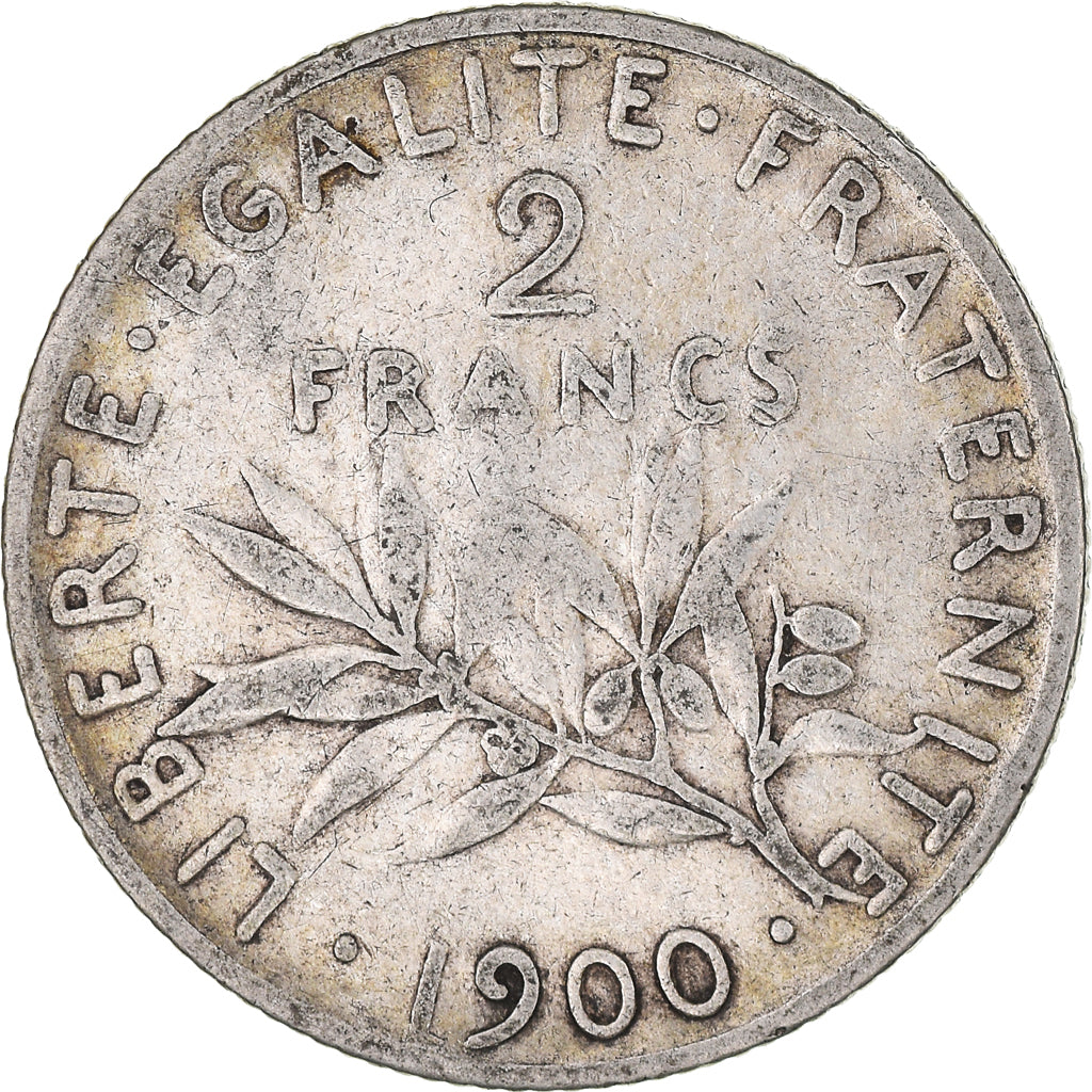 Moneta, Francia, Semeuse, 2 Francs, 1900, Paris, MB, Argento, KM:845.1