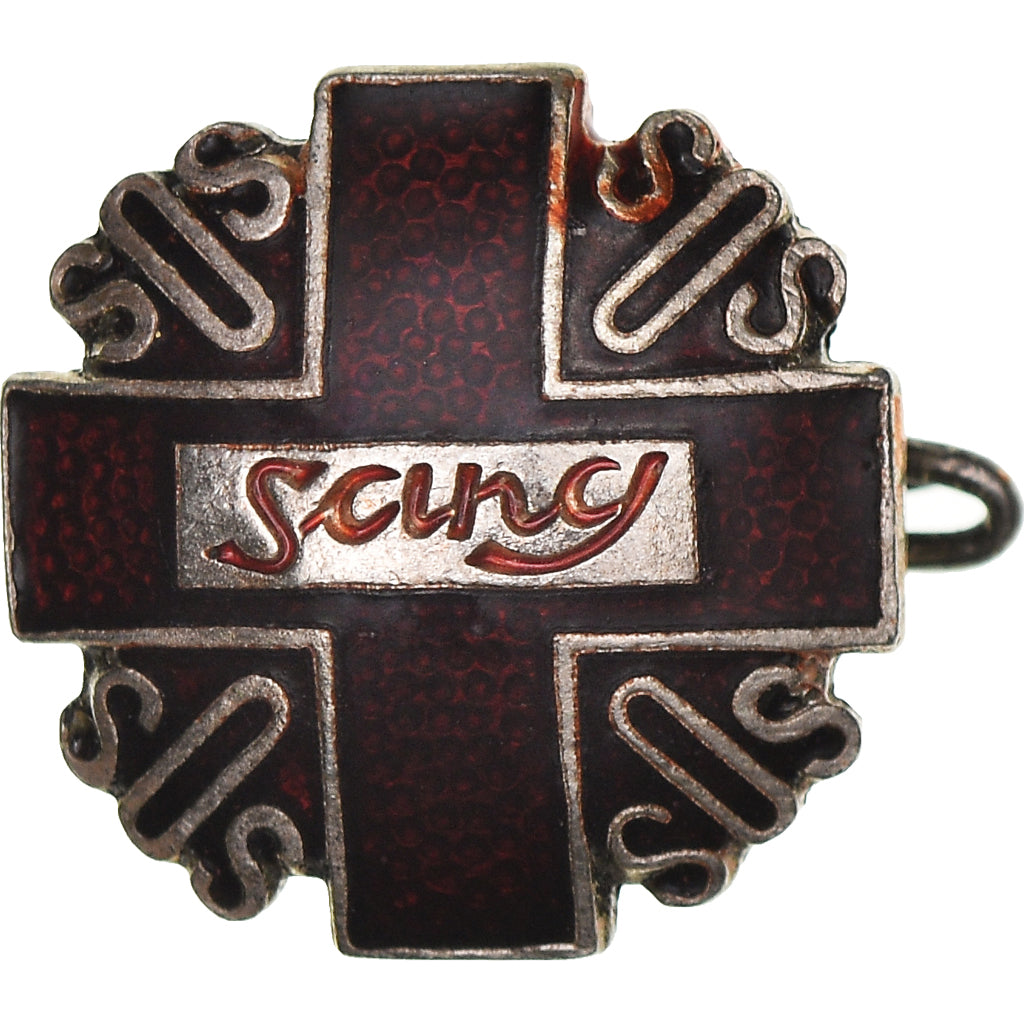 France, Broche, Croix Rouge, S.O.S Sang, SUP, Bronze argenté