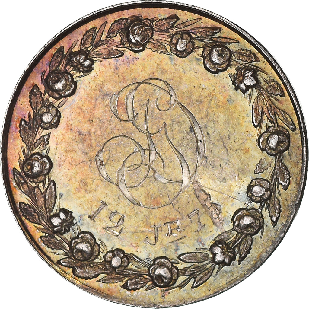 France, Medal, Mariage Chrétien, Religions & beliefs, 1875, MS(60-62), Silver