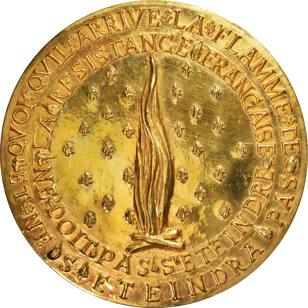France, Medal, La Résistance, WAR, De Jaeger, MS(63), Gilt Bronze