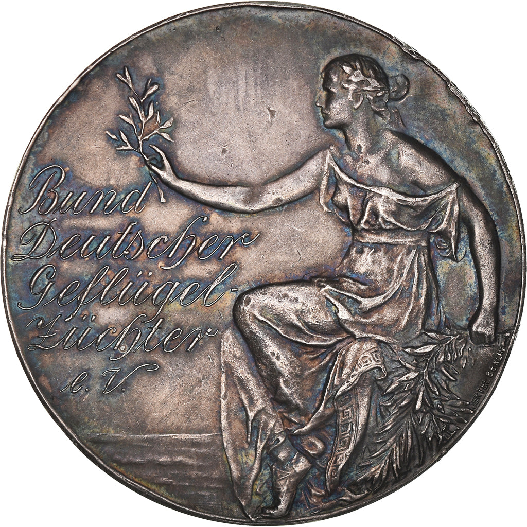 Germany, Medal, Bund Deutscher Geflügel Züchter, Oertel, AU(55-58), Silver