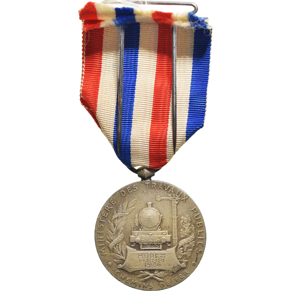 France, Médaille d'honneur des chemins de fer, Medal, 1936, Excellent Quality