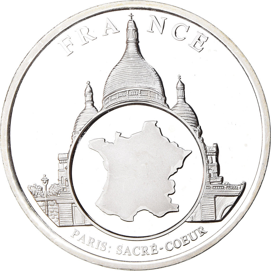 France, Medal, European Currencies, Paris Notre-Dame, AU(55-58), Copper-nickel