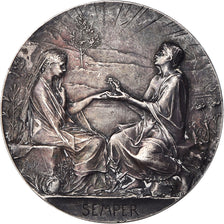 France, Medal, Noces, Mariage, Semper, 1897, Roty, AU(50-53), Silver