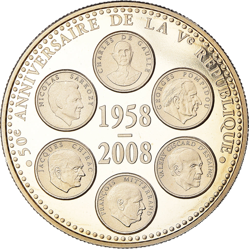 Frankreich, Medaille, 50ème Anniversaire de la Vème République, Politics