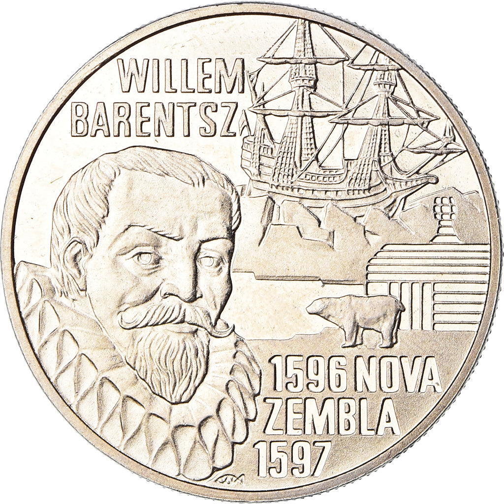 Nederland, Medaille, 5 Euro, Willem Barentsz, Nova Zembla, 1996, UNC-