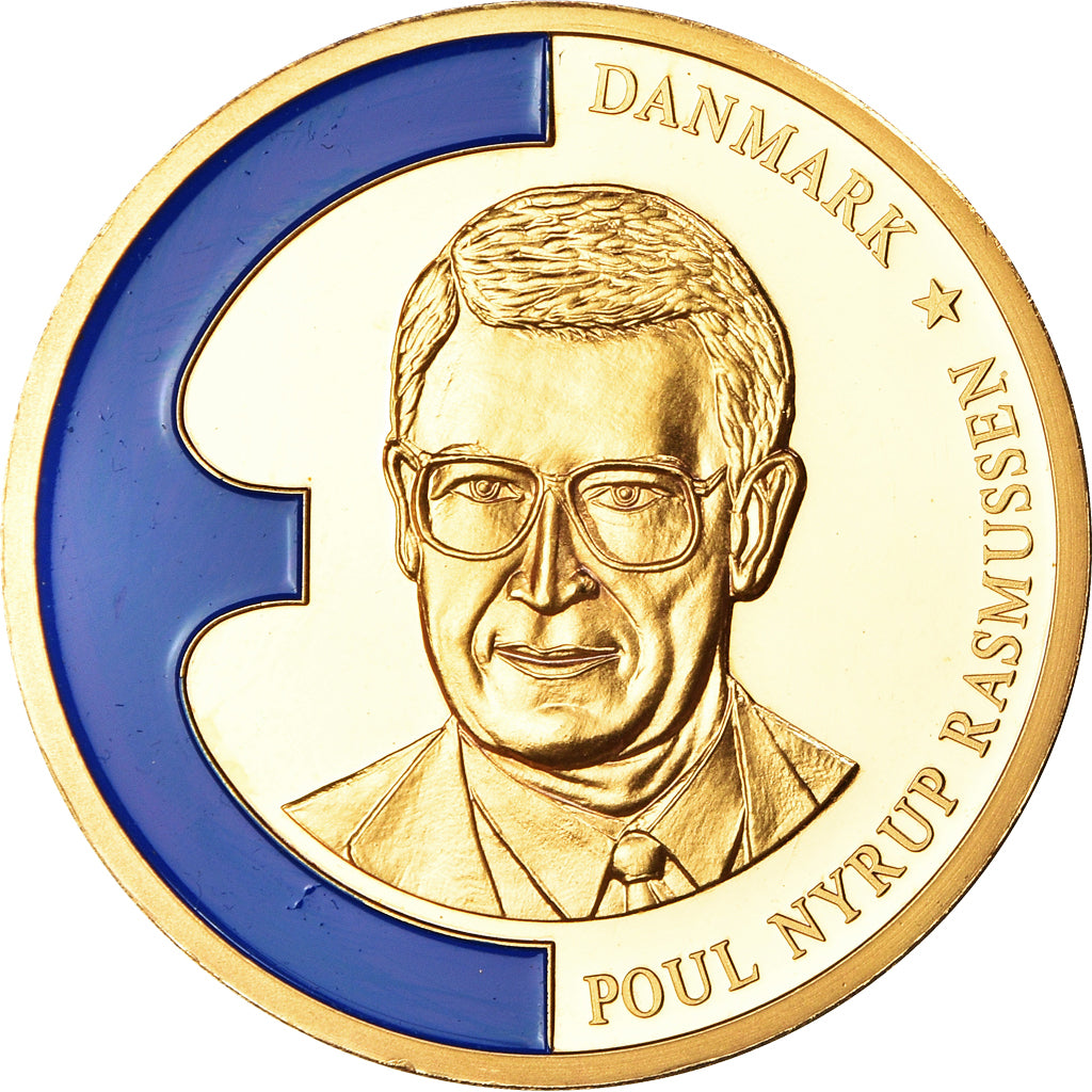 France, Medal, Pool Nyrup Rasmussen, Politics, MS(64), Copper Gilt