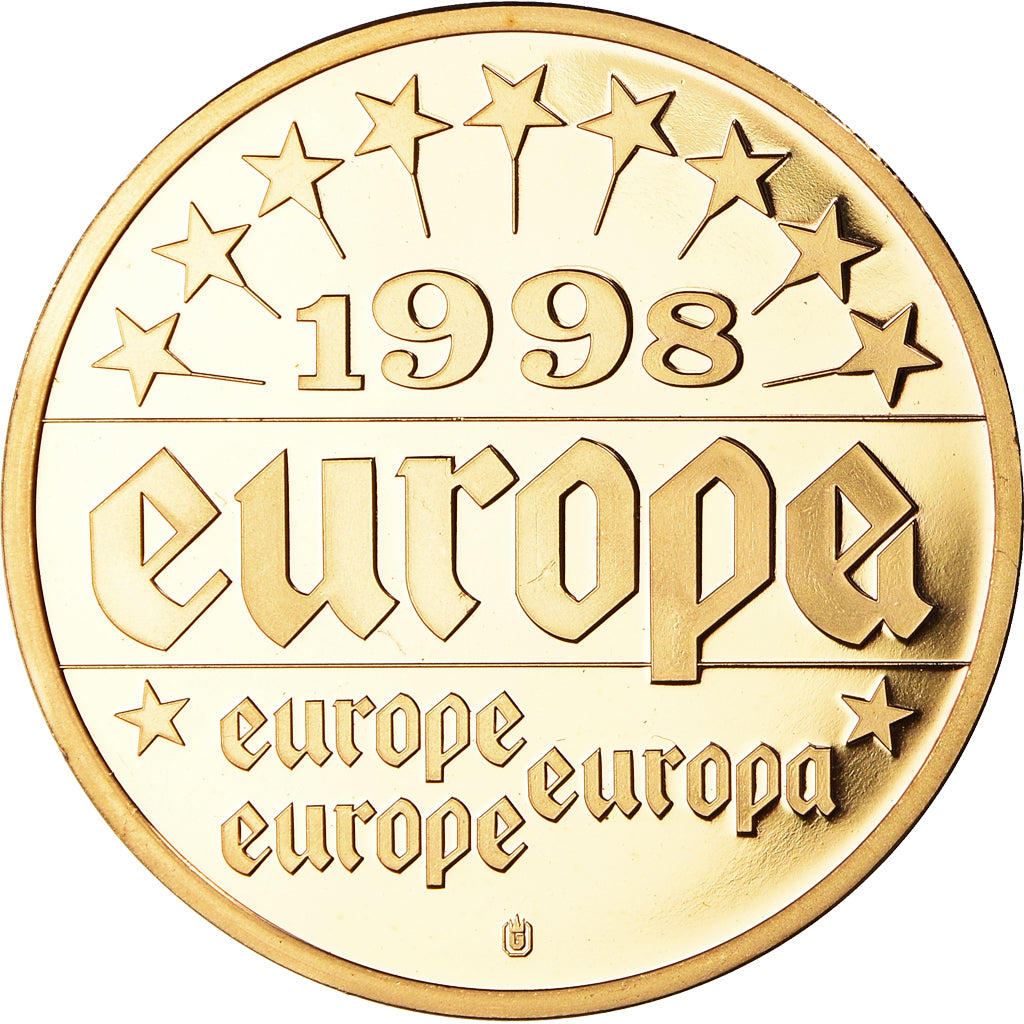 França, Medal, Europe, Jean-Luc Dehaene, Politics, 1998, MS(64), Cobre Dourado