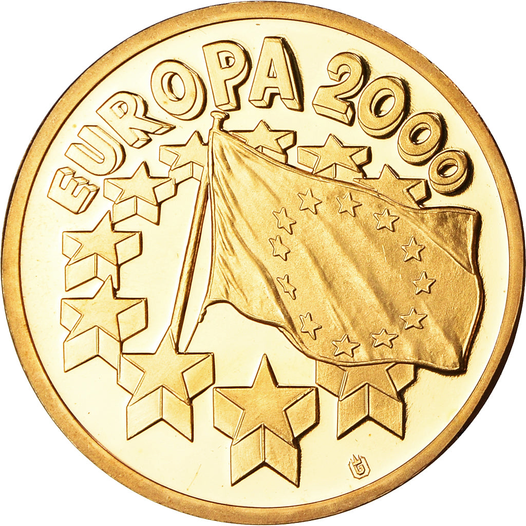 France, Medal, Europe, Europa, Politics, 2000, MS(64), Copper Gilt