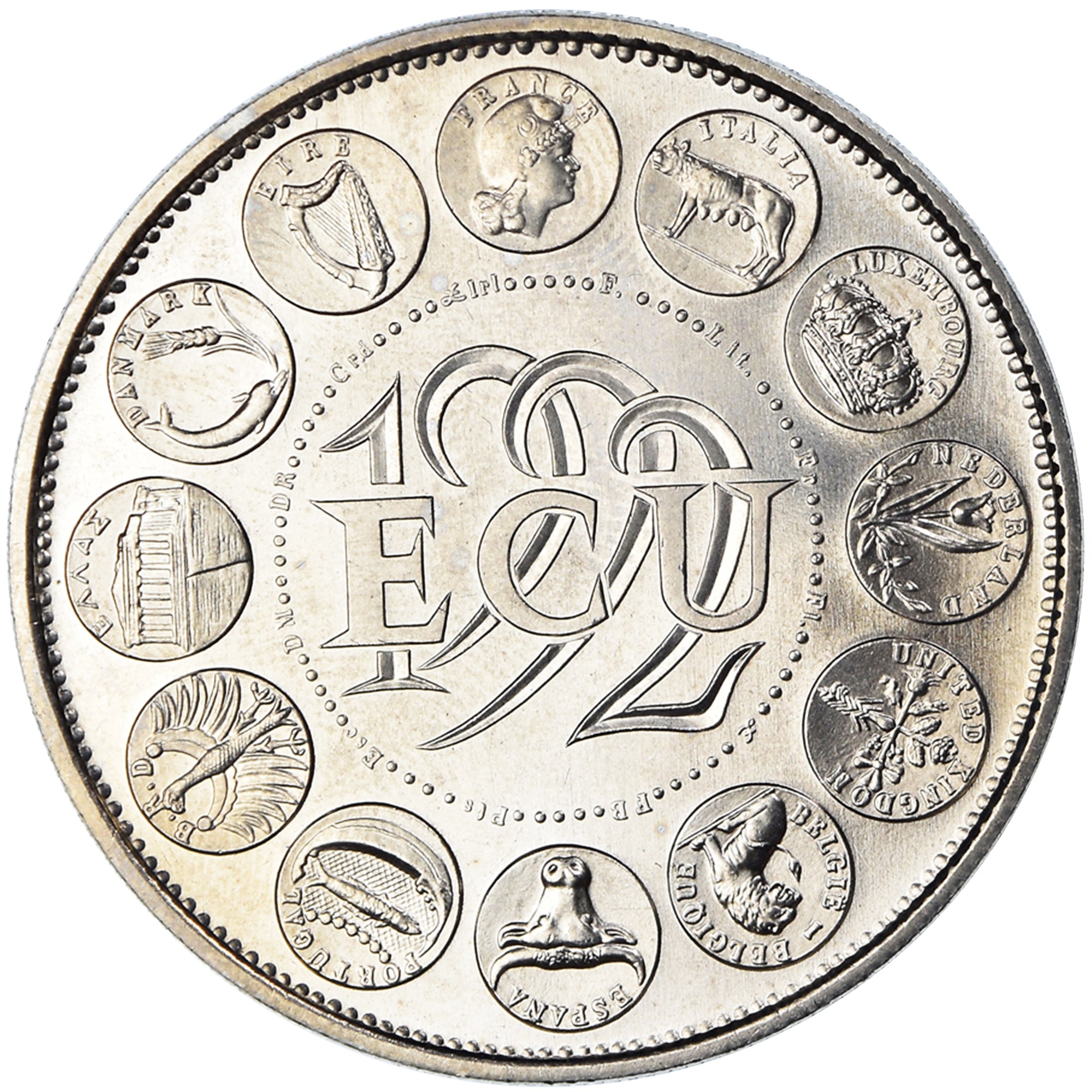 France, Médaille, Ecu Europa, Marianne, Politics, 1992, Rodier, FDC