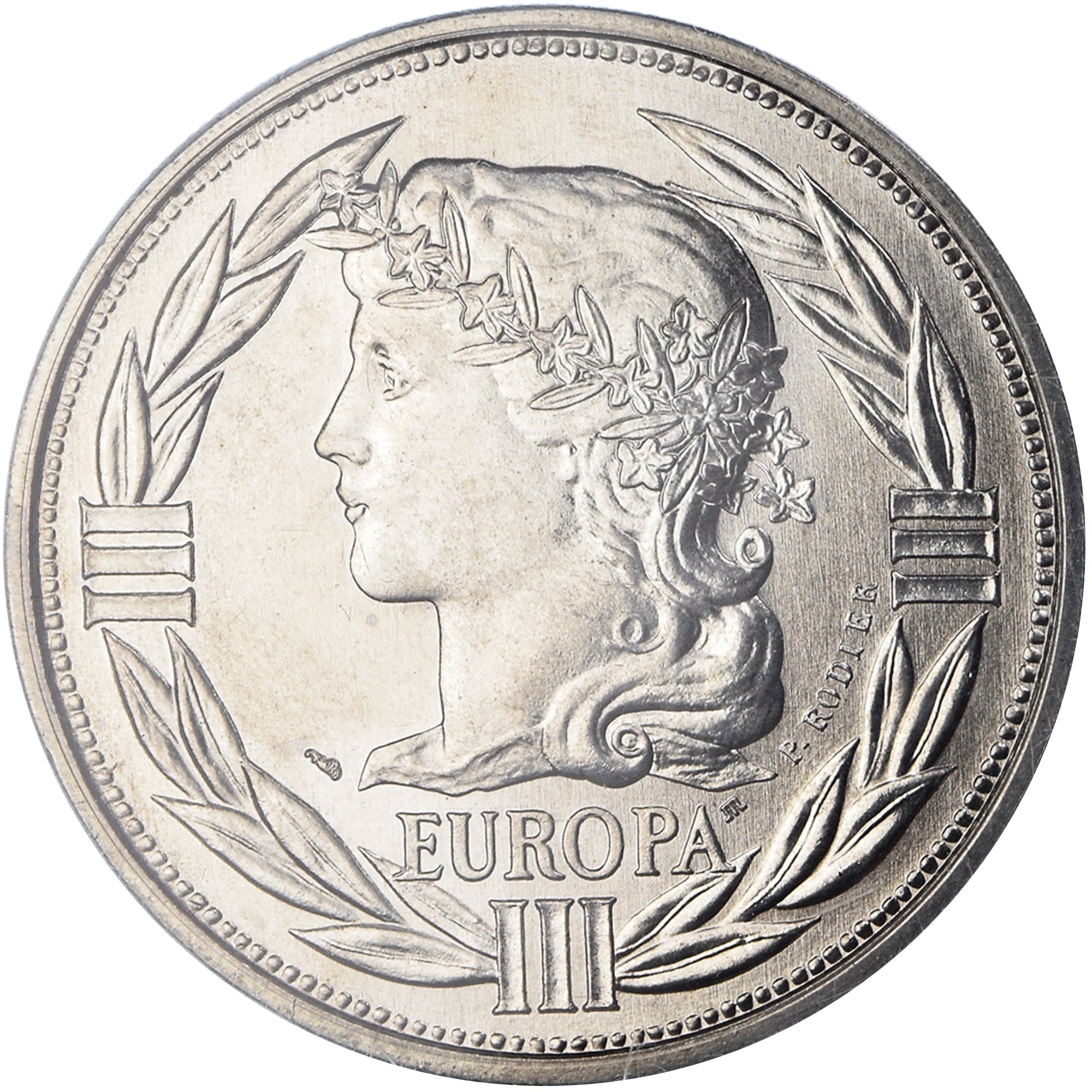 Frankrijk, Medaille, Ecu Europa, Marianne, Politics, 1991, Rodier, FDC