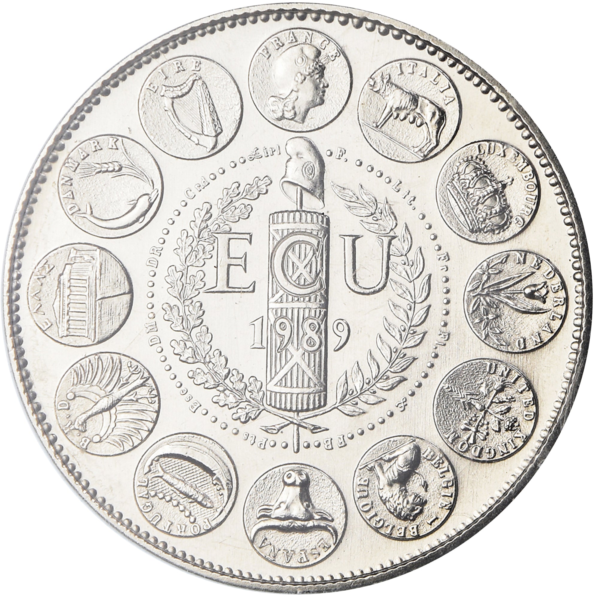 France, Medal, Ecu Europa, Marianne, Politics, 1989, Rodier, MS(65-70)