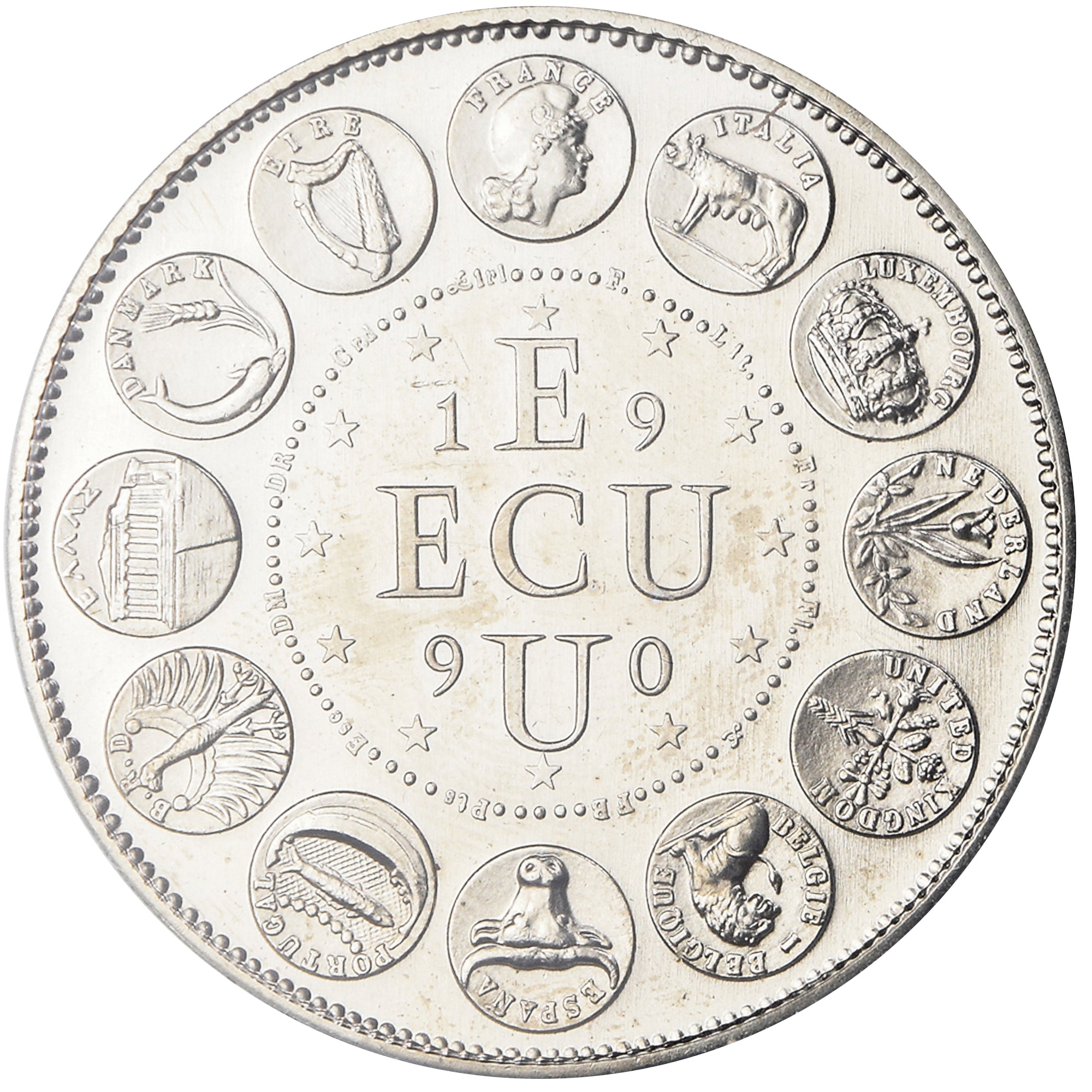 Frankreich, Medaille, Ecu Europa, Marianne, Politics, 1990, Rodier, STGL