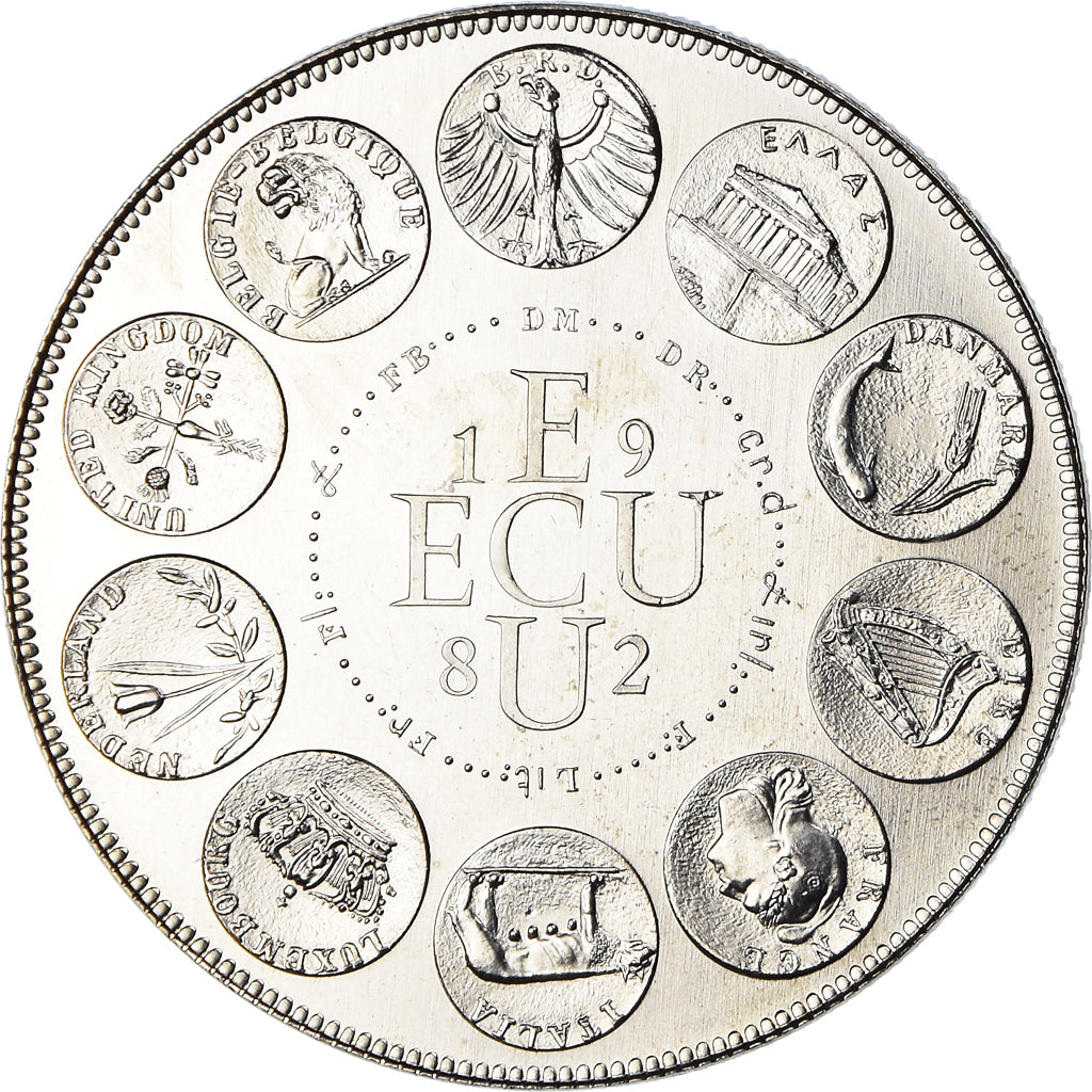 Francia, medalla, Ecu Europa, Europe Assise, Politics, 1982, Rodier, FDC, Cobre
