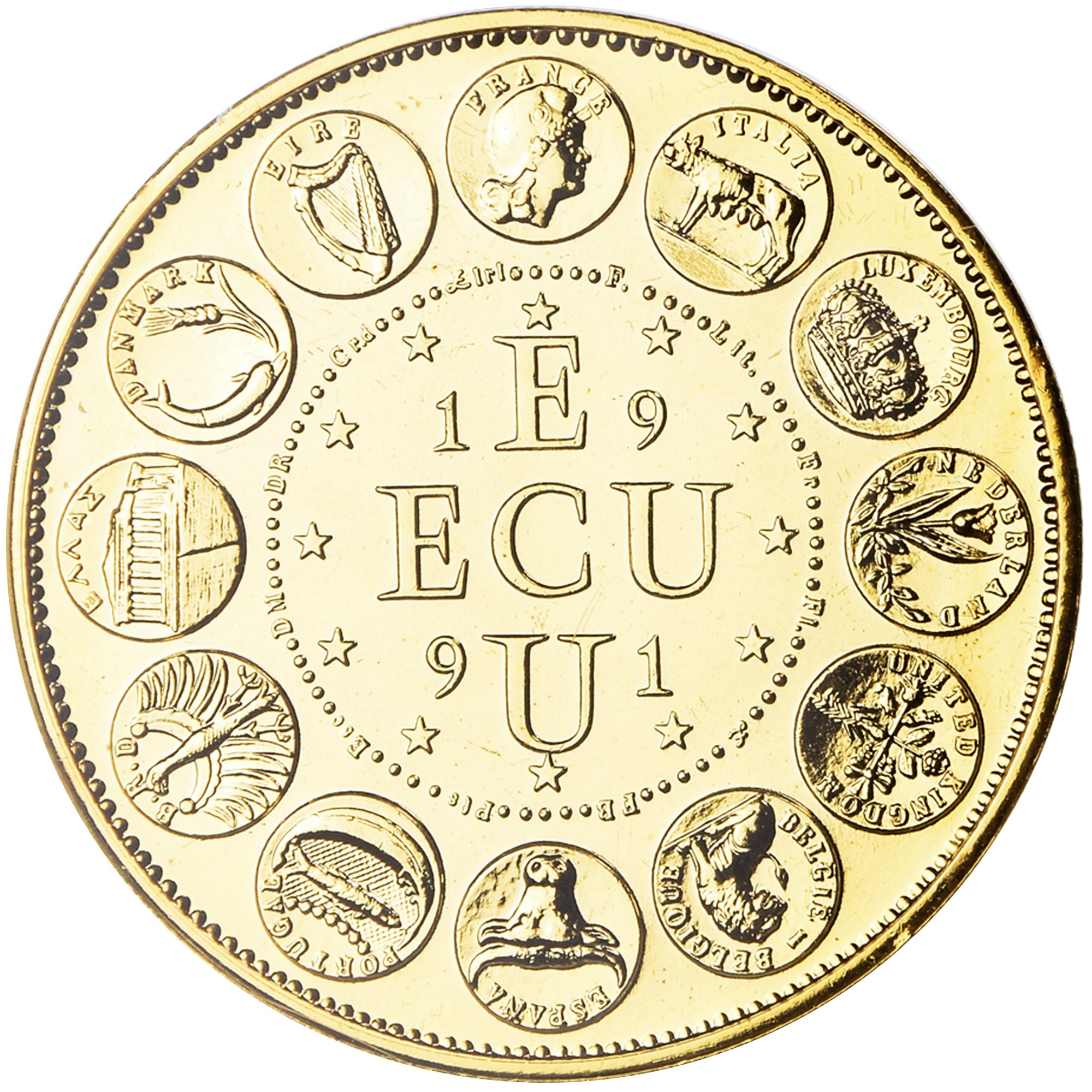 Frankreich, Medaille, Ecu Europa, Marianne, Politics, 1991, Rodier, STGL