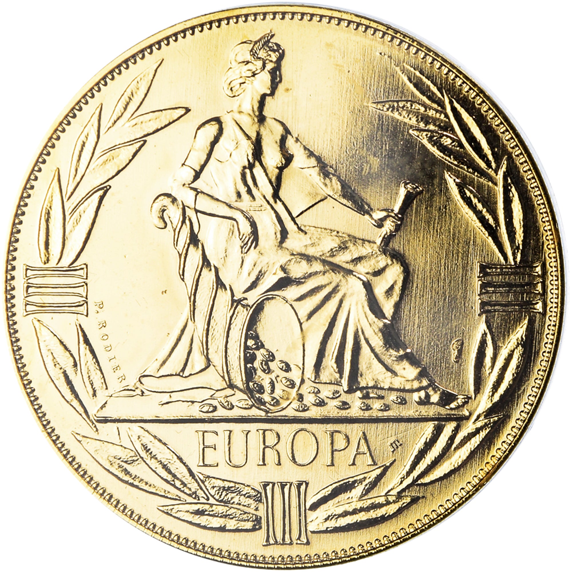 Francia, medalla, Ecu Europa, Europe Assise, Politics, 1984, Rodier, FDC, Cobre