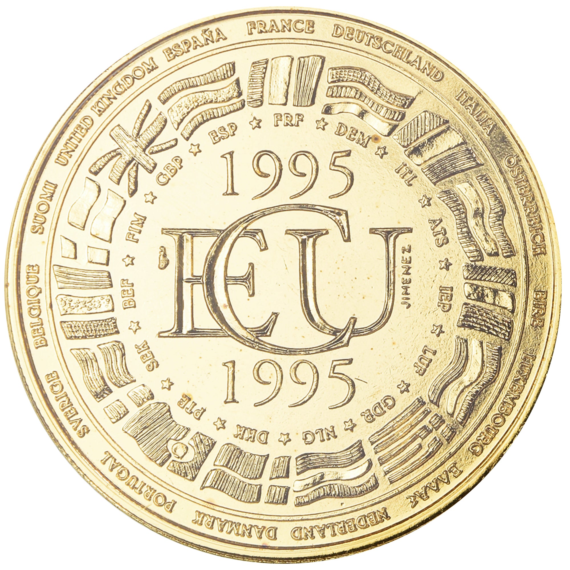 França, Medal, Ecu Europa, Politics, 1995, Rodier, MS(65-70), Cobre-Níquel