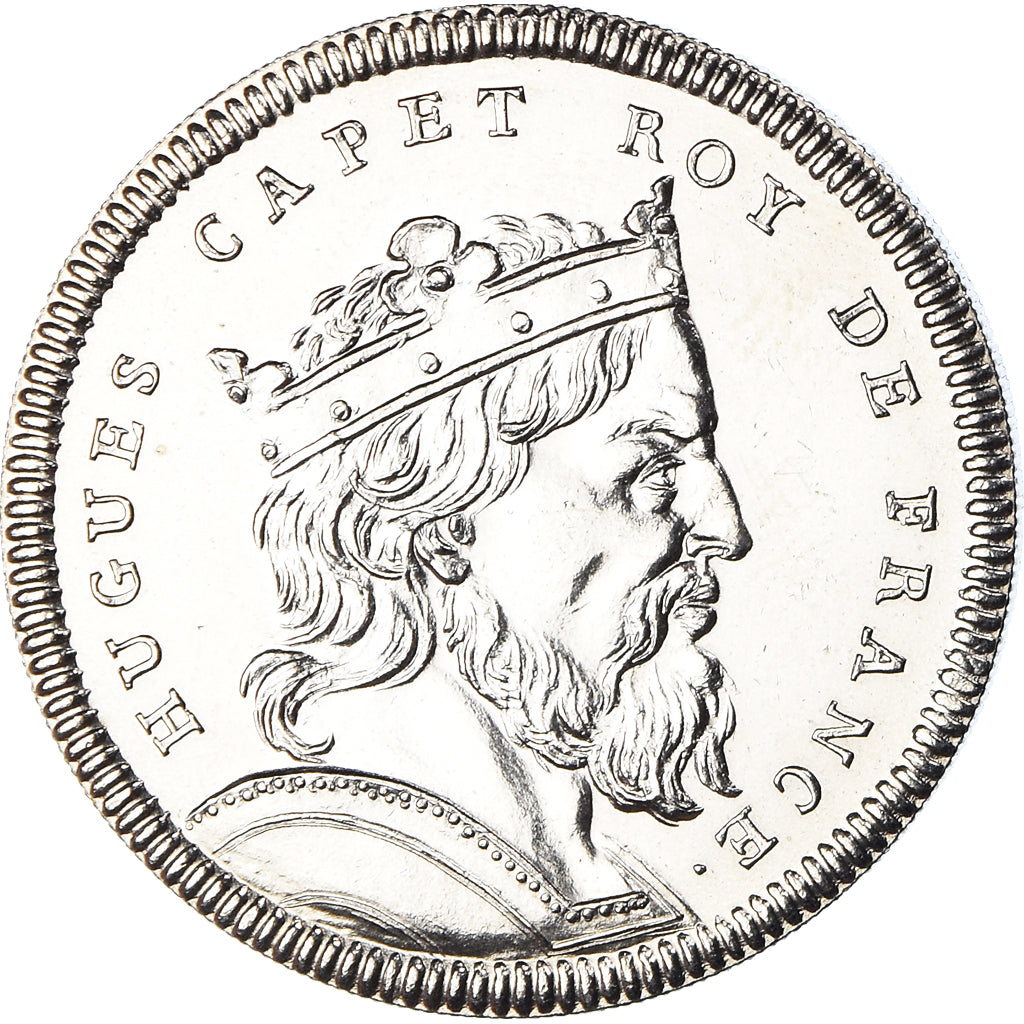 France, Medal, Les Rois de France, Hugues Capet, History, MS(65-70), Nickel