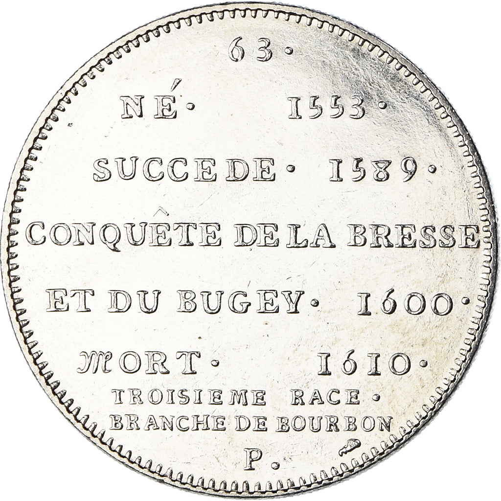 France, Medal, Roi de France, Henri IV, History, MS(65-70), Nickel