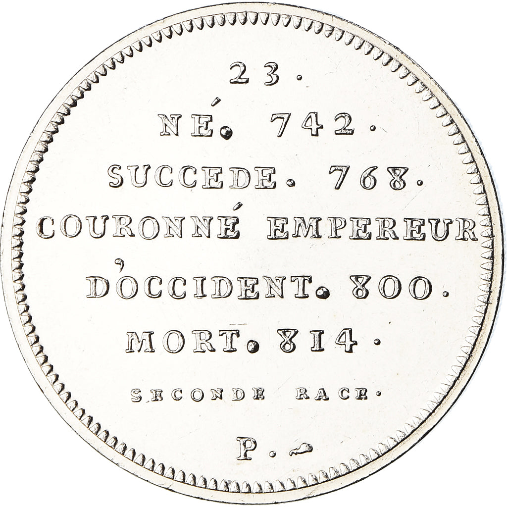 França, Medal, Les Rois de France, Charlemagne, História, MS(65-70), Níquel