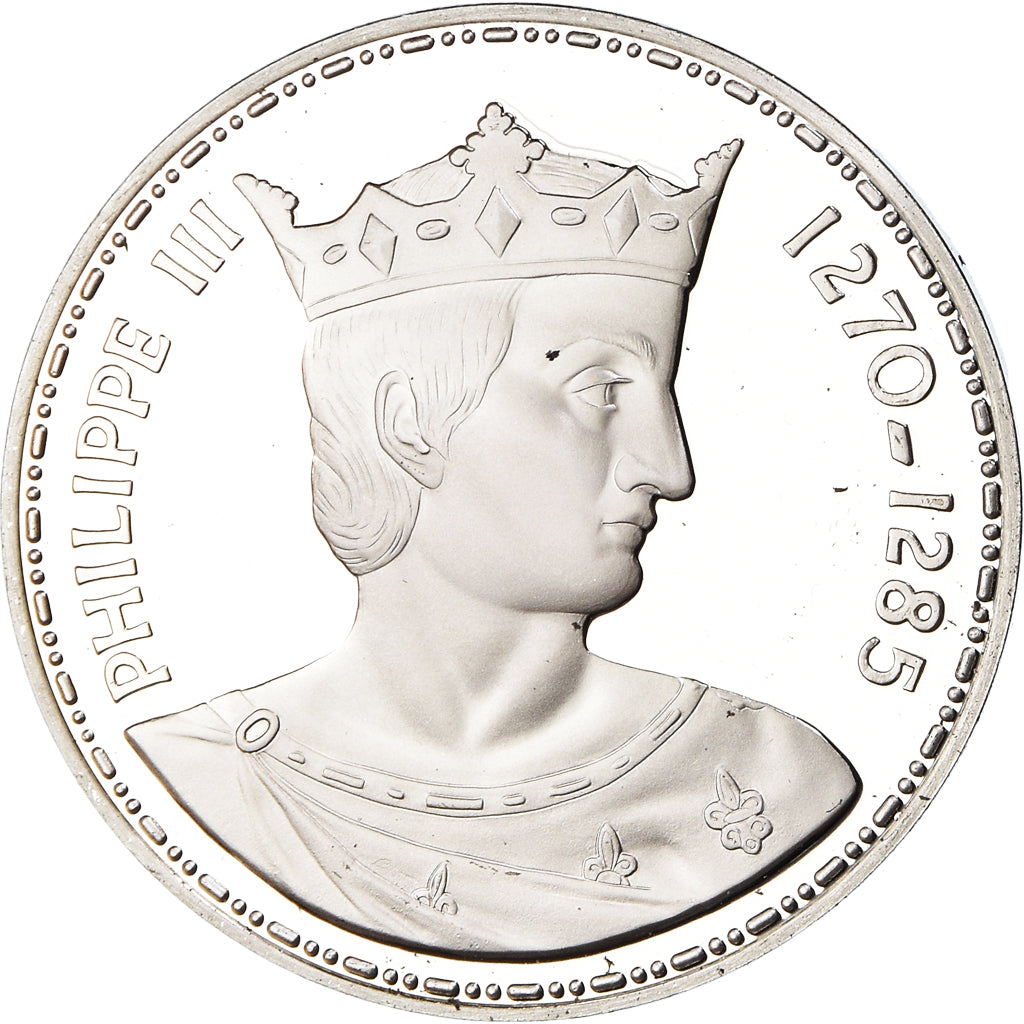 France, Medal, Les Rois de France, Philippe III, History, MS(65-70), Silver