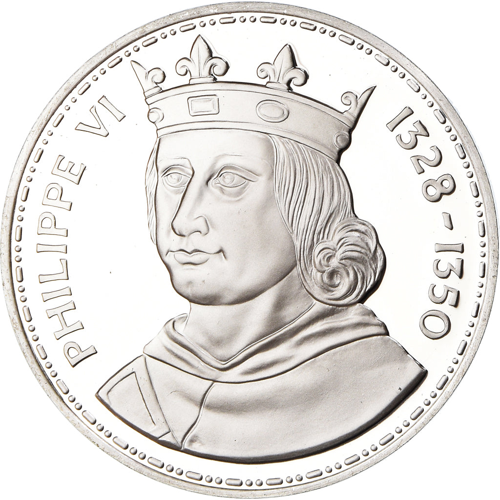 France, Medal, Les Rois de France, Philippe VI, History, MS(65-70), Silver