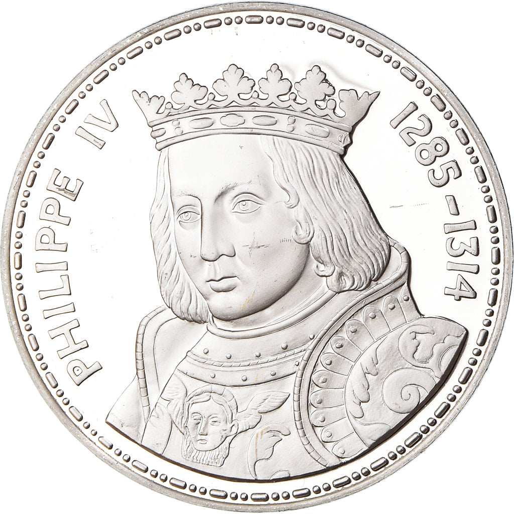 France, Medal, Les Rois de France, Philippe IV, History, MS(65-70), Silver