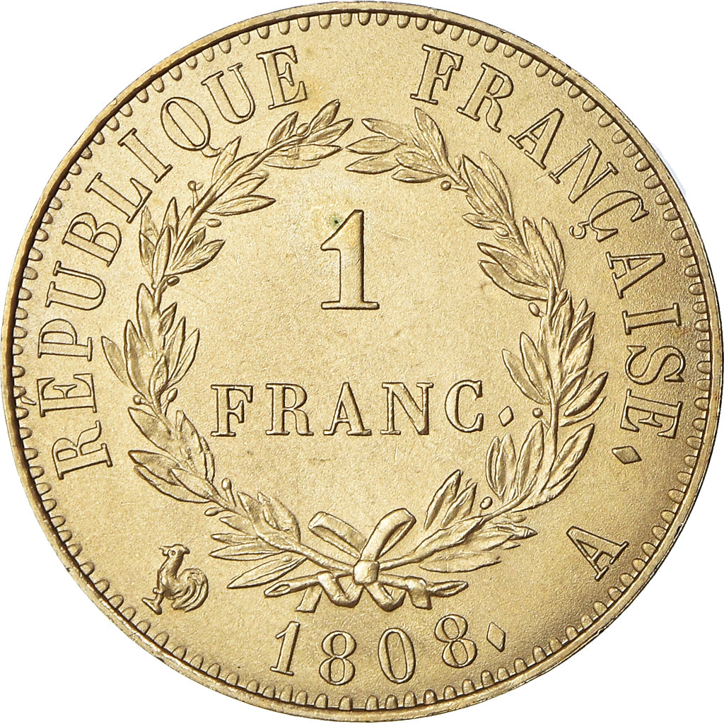 France, Médaille, Reproduction 1 Franc Napoléon Ier 1808, MDP, FDC