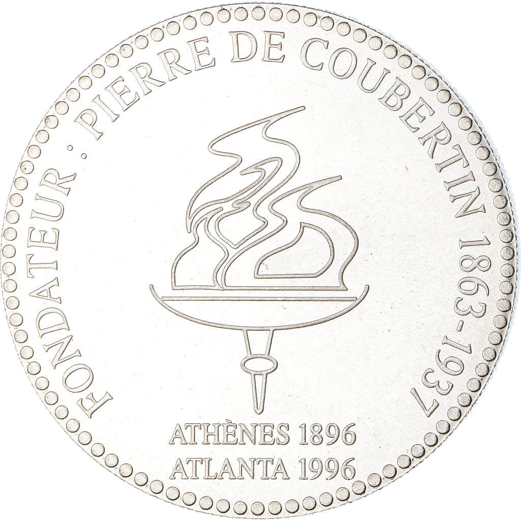 France, Medal, 100ème Anniversaire des Jeux Olympiques, P. de Coubertin, 1996