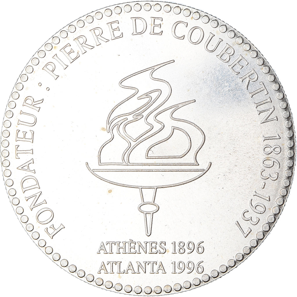 Francja, Medal, 100ème Anniversaire des Jeux Olympiques, P. de Coubertin, 1996