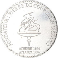 Francja, Medal, 100ème Anniversaire des Jeux Olympiques, P. de Coubertin, 1996