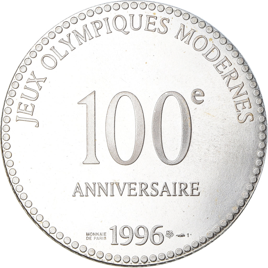 Francja, Medal, 100ème Anniversaire des Jeux Olympiques, P. de Coubertin, 1996