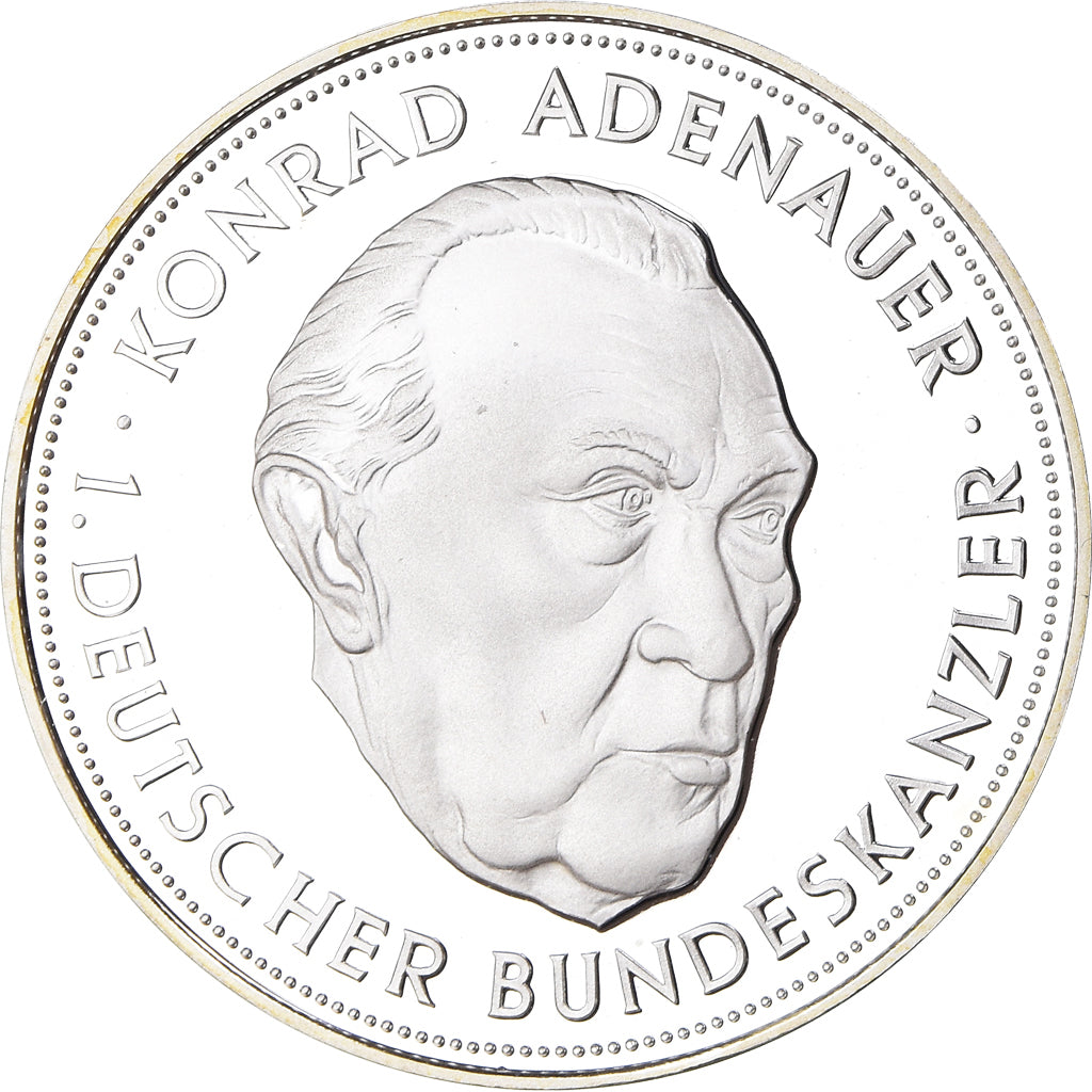 Germany, Medal, Konrad Adenauer, Politics, 1994, Proof, MS(65-70), Silver