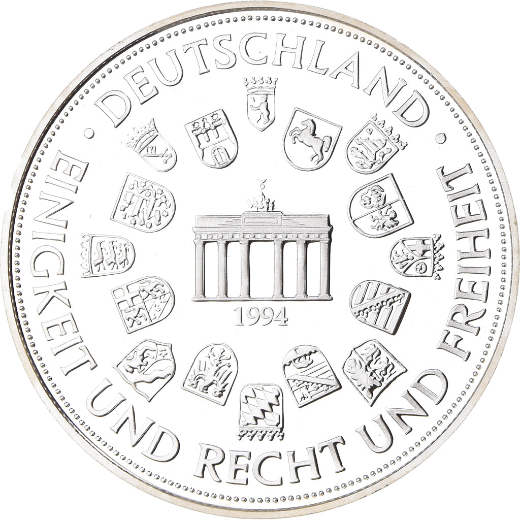 Germany, Medal, Konrad Adenauer, Politics, 1994, Proof, MS(65-70), Silver