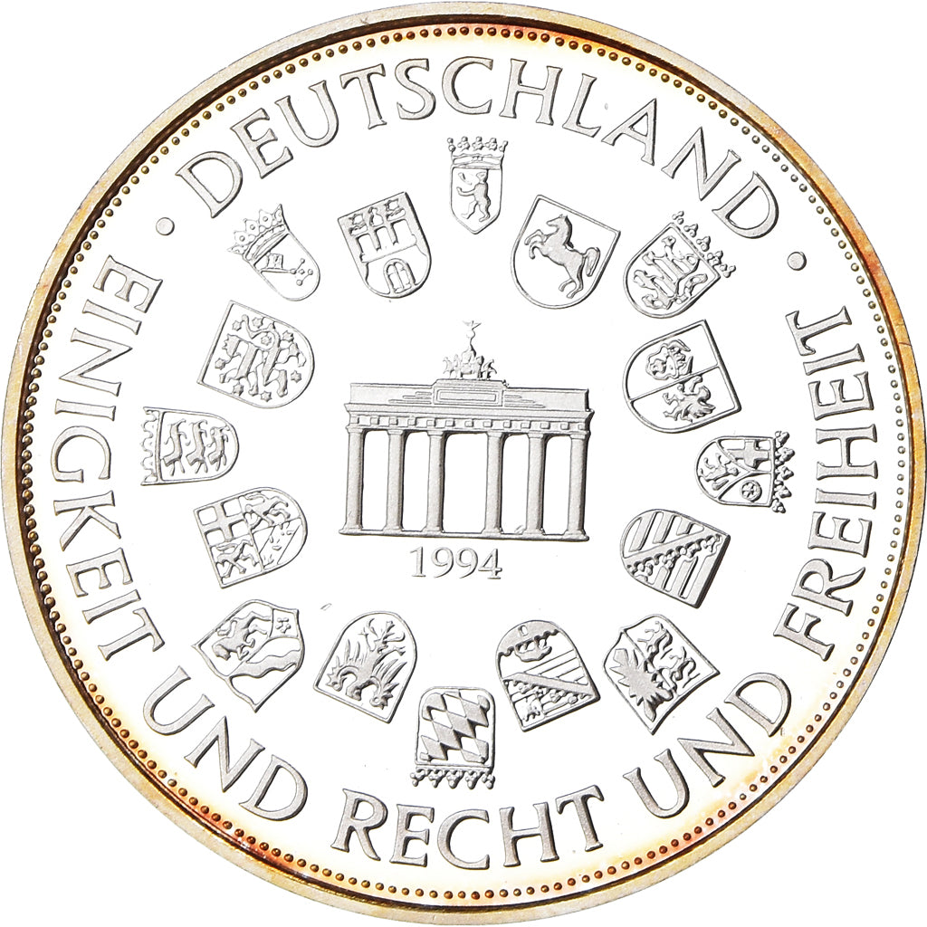 Germania, medaglia, Genscher in Prag, Politics, 1994, Proof, FDC, Argento