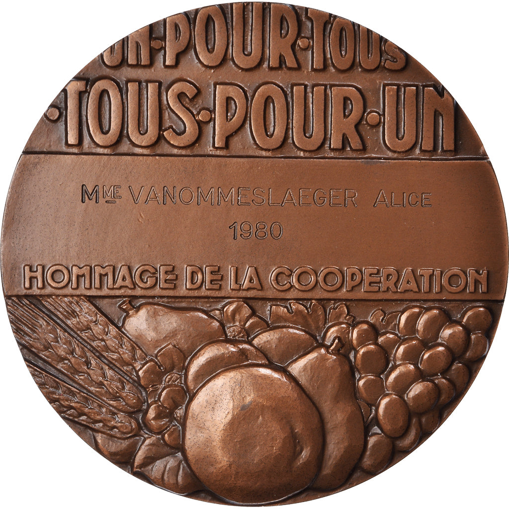 Frankreich, Medaille, Art Déco, Hommage de la Coopération, 1980, Bronze