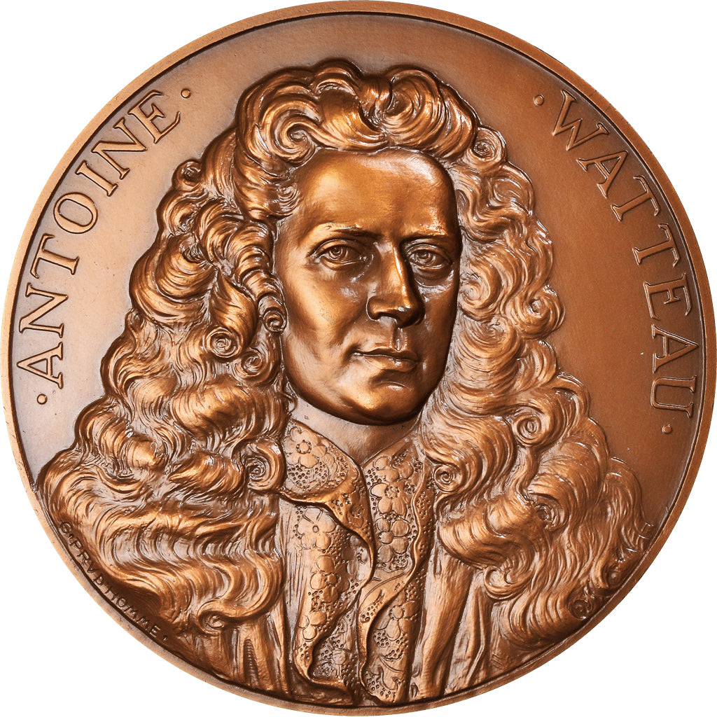 Frankreich, Medaille, 250 ème Anniversaire de la Naissance de Watteau, Arts &